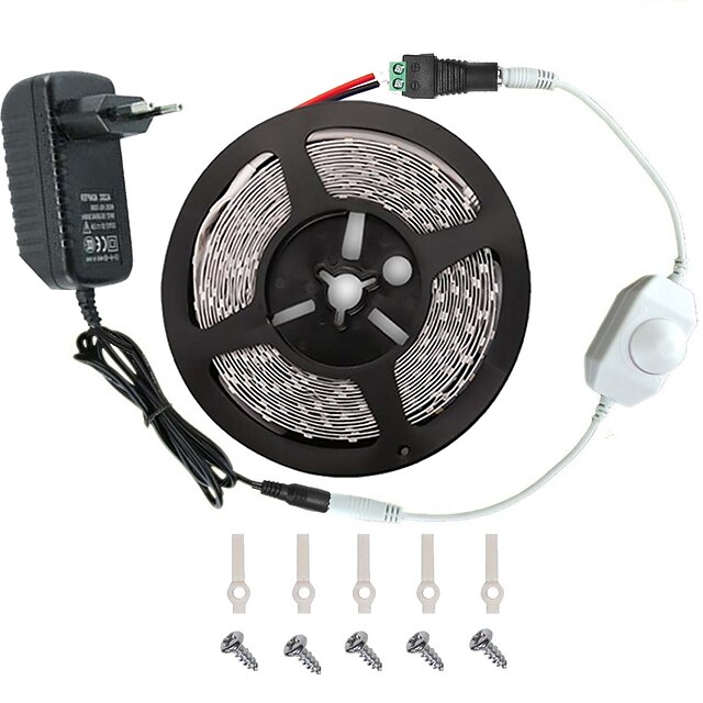  KWB 5m Light Sets 300 LEDs 3528 SMD Warm White White Red Remote Control / RC Cuttable Dimmable 100-240 V / Linkable / Suitable for Vehicles / Self-adhesive / Color-Changing / IP44