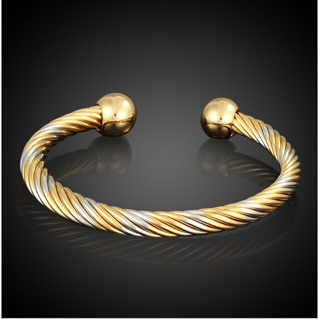  Men's Women's Cuff Bracelet Fashion Gold Plated Circle Jewelry For Daily Casual Christmas Gifts