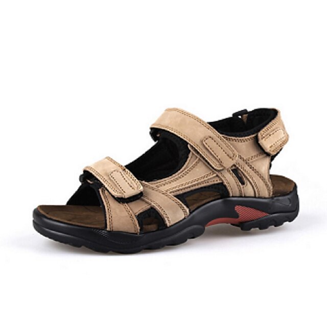  Heren Sandalen Zomer Suède Causaal Platte hak Bruin Khaki Onder 2,5cm