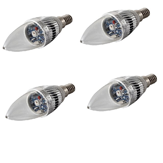  YouOKLight 4pcs LED-kaarslampen 200-240 lm E14 C35 1 LED-kralen Krachtige LED Decoratief RGB 100-240 V 220-240 V 110-130 V / 4 stuks