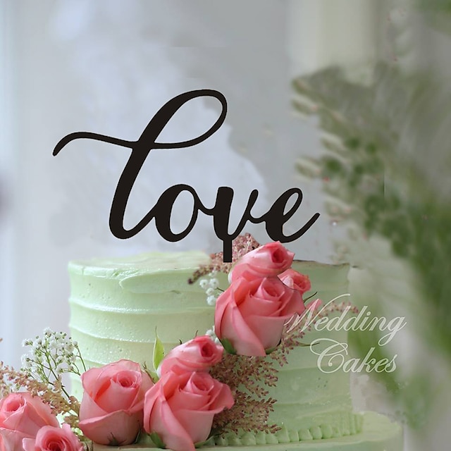  Украшения для торта Классика Сердца Акрил Свадьба с Цветы 1 pcs Подарочная коробка