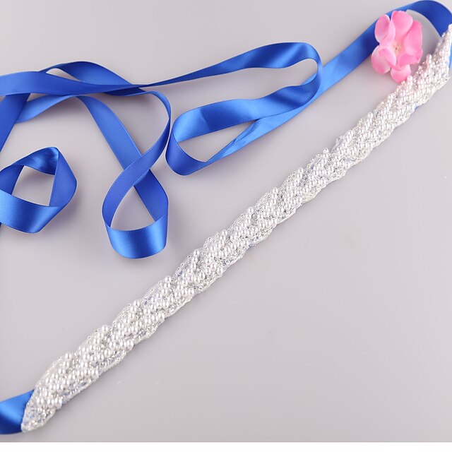  Satin Wedding / Party / Evening / Dailywear Sash With Imitation Pearl / Beading Women's Sashes