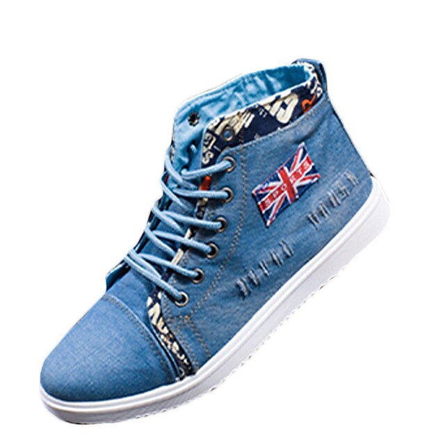  Homens Sapatos Confortáveis Tecido Primavera / Outono Tênis Antiderrapante Azul / Azul Claro / Cadarço