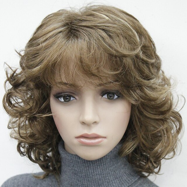  Synthetic Wig Curly Wig #24B Chestnut Brown Brown With Blonde Dark Brown Medium Brown Synthetic Hair Women's Multi-color Hivision