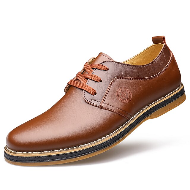  Homens Oxfords Sapatos formais Sapatos de couro Sapatos Confortáveis Casual Casamento Escritório e Carreira Caminhada Pele Preto Marron Primavera / EU40