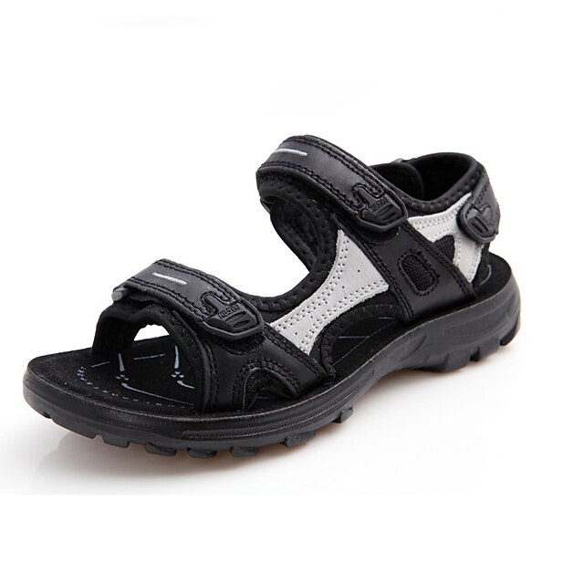  בנים נעליים עור קיץ סנדלים ל שחור / בז'
