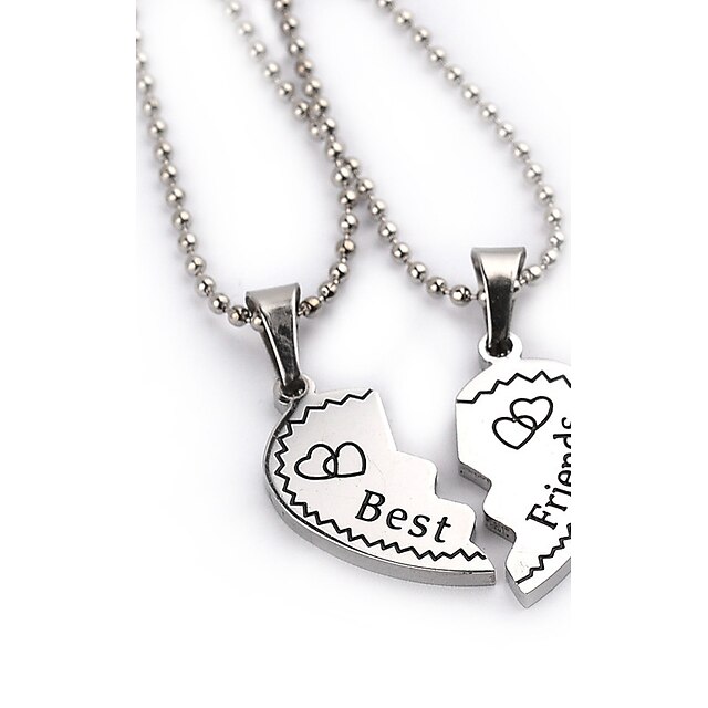  Women's Pendant Necklace Engraved Heart Love life Tree Best Friends Friendship Ladies European Fashion Sister Silver Plated Alloy Silver Necklace Jewelry 2pcs For Thank You Daily Casual Sports Work