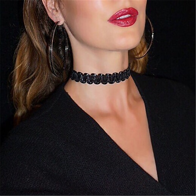 Women's Choker Necklace Tattoo Choker Necklace Ladies Tattoo Style European  Fashion Velvet Black Beige Necklace Jewelry For Party Daily Casual 5279413  2023 – $
