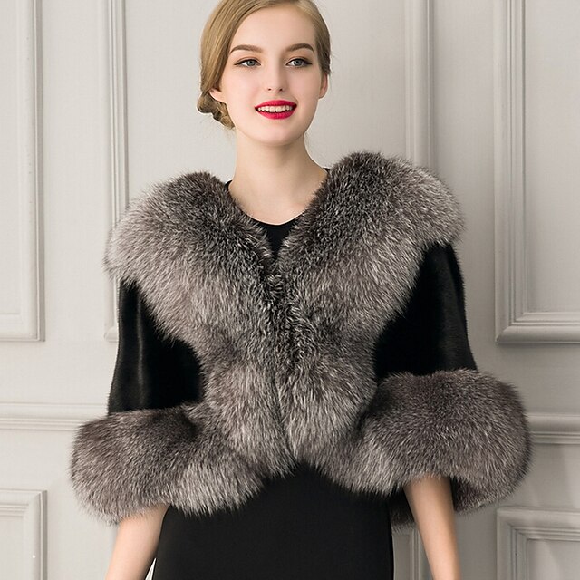  Sleeveless Faux Fur Wedding / Party Evening / Casual Women's Wrap With Feathers / Fur Capelets