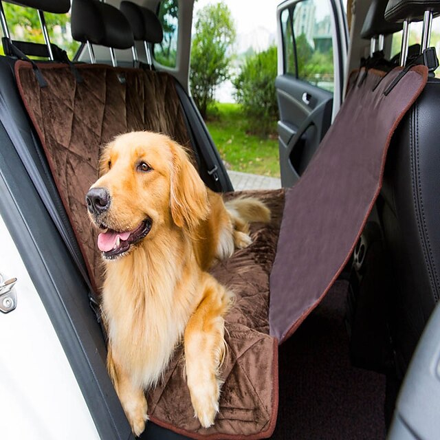  Собака Чехол для сидения автомобиля Однотонный Водонепроницаемость Складной Плюш M:158*110,  L:162*142 cm