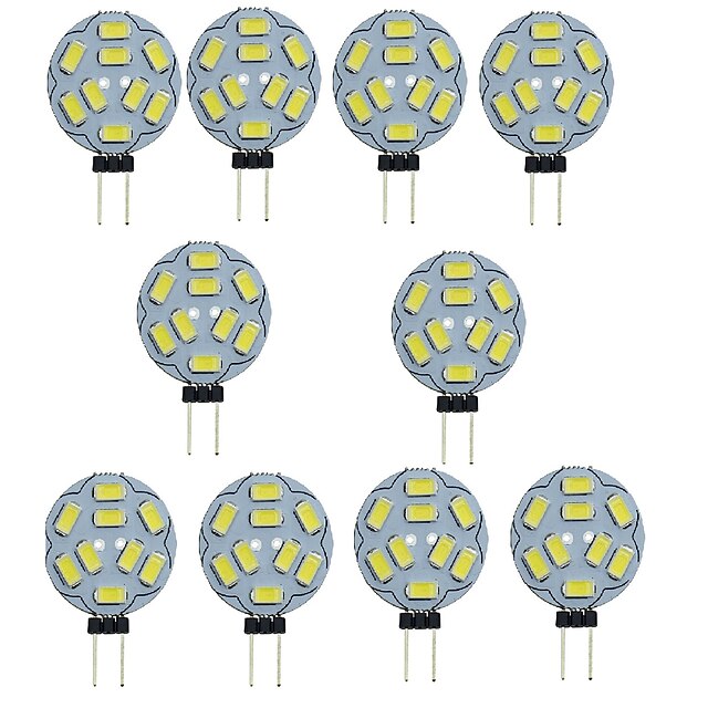  10 stuks 1.5 W 2-pins LED-lampen 150-200 lm G4 T 9 LED-kralen SMD 5730 Decoratief Warm wit Koel wit 12 V / RoHs