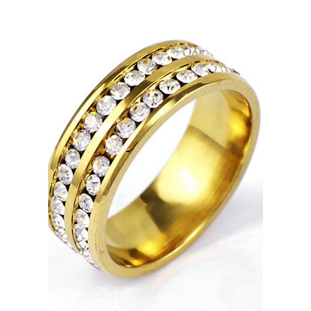  טבעת הטבעת קריסטל מוזהב סגסוגת פאנק רוק 6 7 8 9 10 / בגדי ריקוד גברים