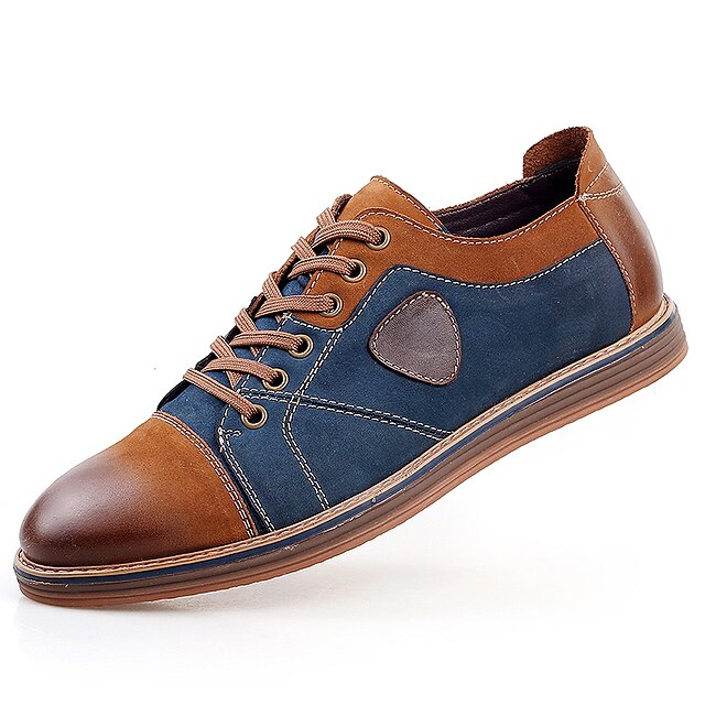  Voor heren Oxfords Leren schoenen Comfort schoenen Brits Informeel Leer Anti-slip Bruin Grijs Herfst Lente / Veters