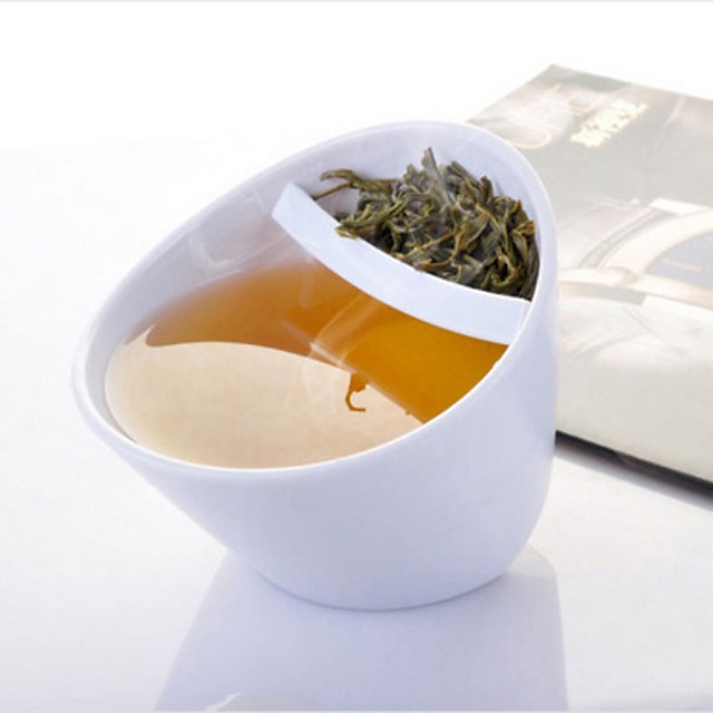  Canecas de inclinação copo de chá inclinação criativa com filtro magisso queda de plástico oblíqua xícara de chá inteligente