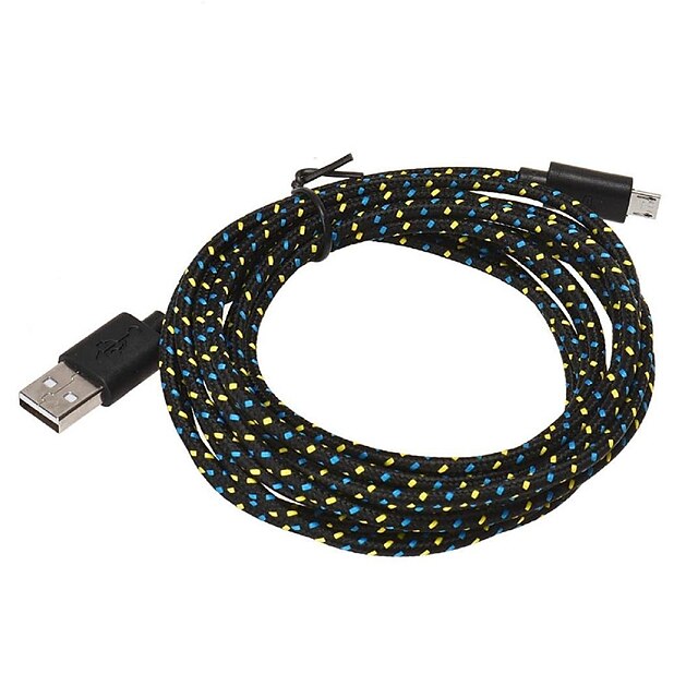  Micro USB 2.0 / USB 2.0 Cable 2m-2.99m / 6.7ft-9.7ft Braided PVC(PolyVinyl Chloride) / Nylon USB Cable Adapter For Huawei / LG / Nokia