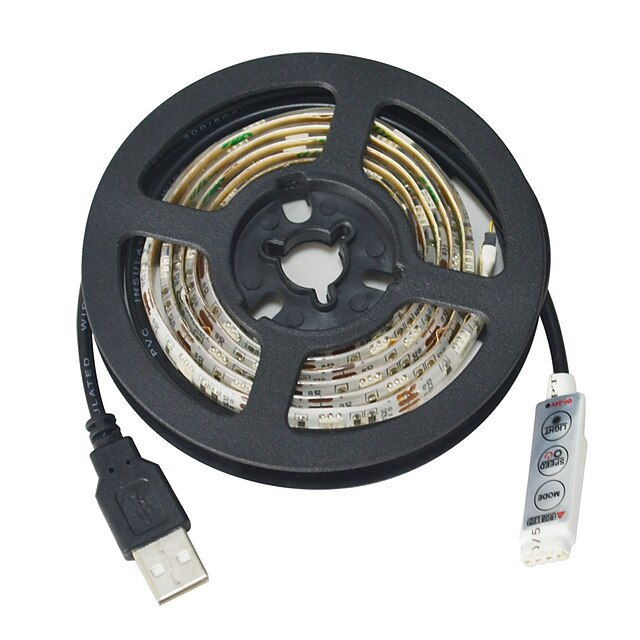  JIAWEN 1m Flexible LED Light Strips 30 LEDs 5050 SMD RGB Waterproof / Cuttable / Suitable for Vehicles 5 V 1pc / IP65 / Self-adhesive