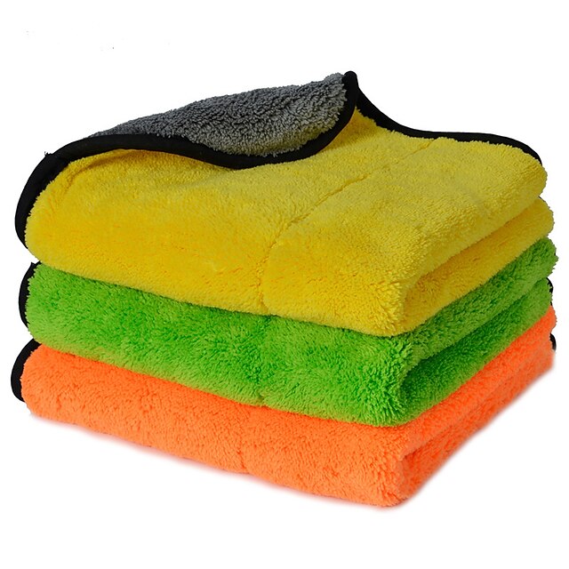  autoyouth super tykk plysj microfiber bil rengjøring kluter bilpleie mikrofiber voks polering detaljering håndklær 3 farger