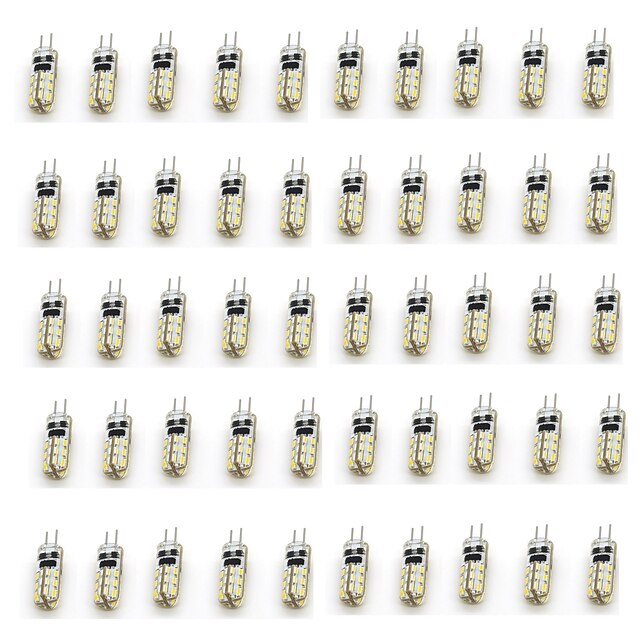  50 szt. 2 W Żarówki LED bi-pin 90-110 lm G4 T 24 Koraliki LED SMD 3014 Dekoracyjna Ciepła biel Zimna biel 12 V