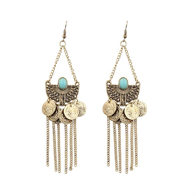  Mujer Pendientes colgantes Vintage Bohemio Punk Rock Moda Boho Resina Aretes Joyas Bronce Para Fiesta Diario Casual Deportes Trabajo