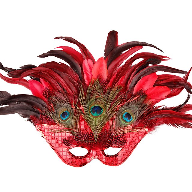  dance party maske maskerade prinsesse stor påfugl fjer maske kvinder halv ansigtsmaske