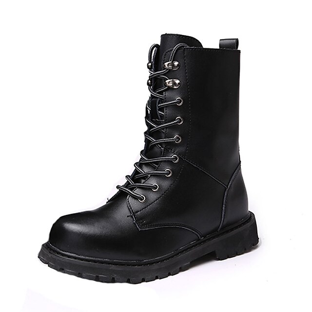  Miesten PU Kevät / Syksy Comfort Bootsit Liukumaton Ruskea / Musta / Solmittavat