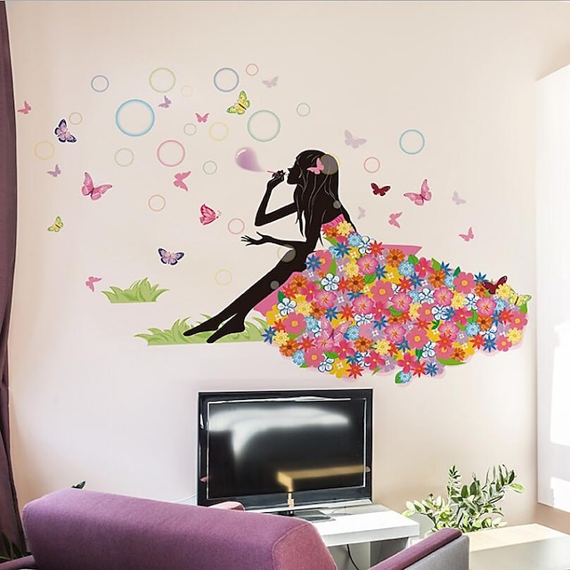  Dekorative Mur Klistermærker - Folk Wall Stickers Tegneserie Stue / Soverom / Pigeværelse / Kan fjernes / Kan Omposisjoneres