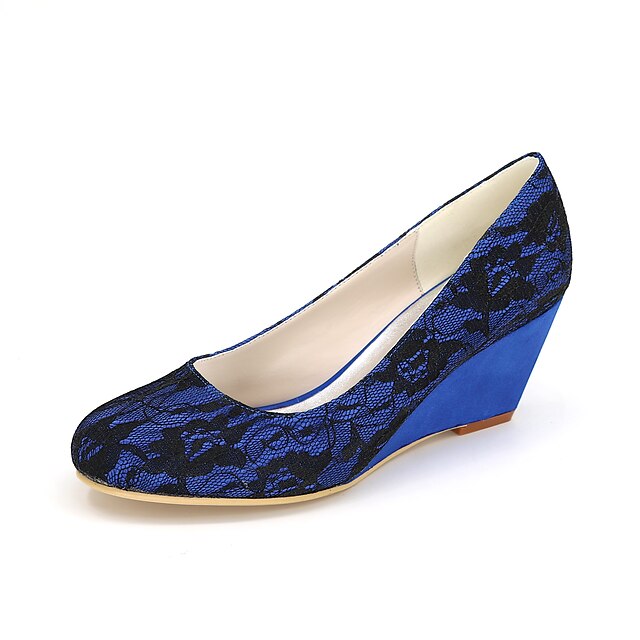  Mulheres Sapatos Seda Primavera / Verão / Outono Saltos Salto Plataforma Azul / Rosa claro / Ivory / Casamento / Festas & Noite / Calcanhares