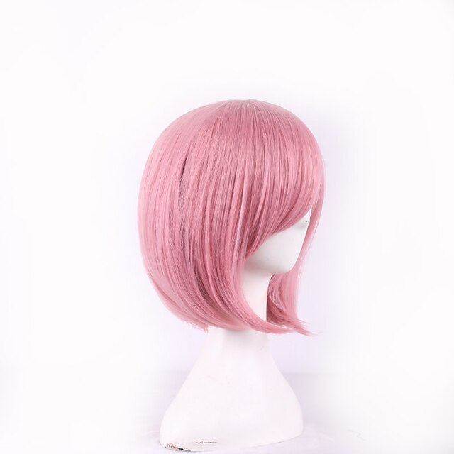  Fashion Women Hair Daily Wear Wig Cheap Heat Resistant Synthetic Wigs Short Pink Bobo Wig Cosplay