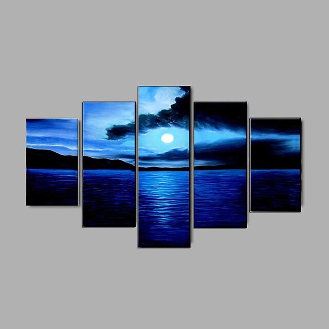  Oil Painting Hand Painted - Abstract Landscape Still Life Classic Pastoral Modern With Stretched Frame / Five Panels