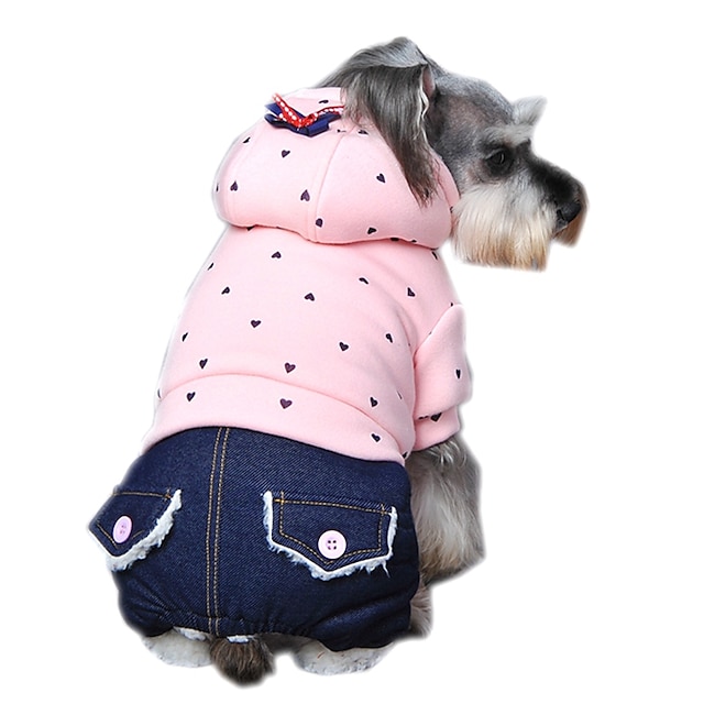  Hund Kapuzenshirts Overall Hundekleidung Punkt Purpur Grün Rosa Polar-Fleece Baumwolle Kostüm Für Frühling & Herbst Winter Herrn Damen Lässig / Alltäglich Modisch