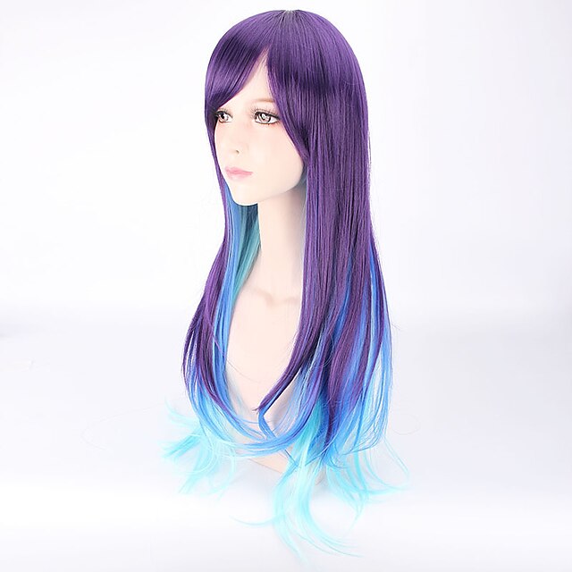  Synthetic Wig Straight Straight Wig Long Very Long Purple Synthetic Hair Women's Purple