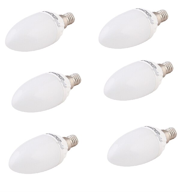  E14 LED-kaarslampen A60 (A19) 6 leds SMD 5730 Decoratief Warm wit 320lm 3000K AC 85-265V 