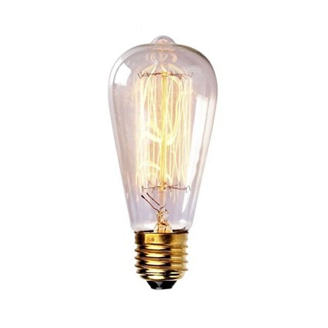  1pc 40W E26 / E27 ST58 Blanco Cálido 2300k Retro Regulable Decorativa Bombilla incandescente Vintage Edison 220-240V