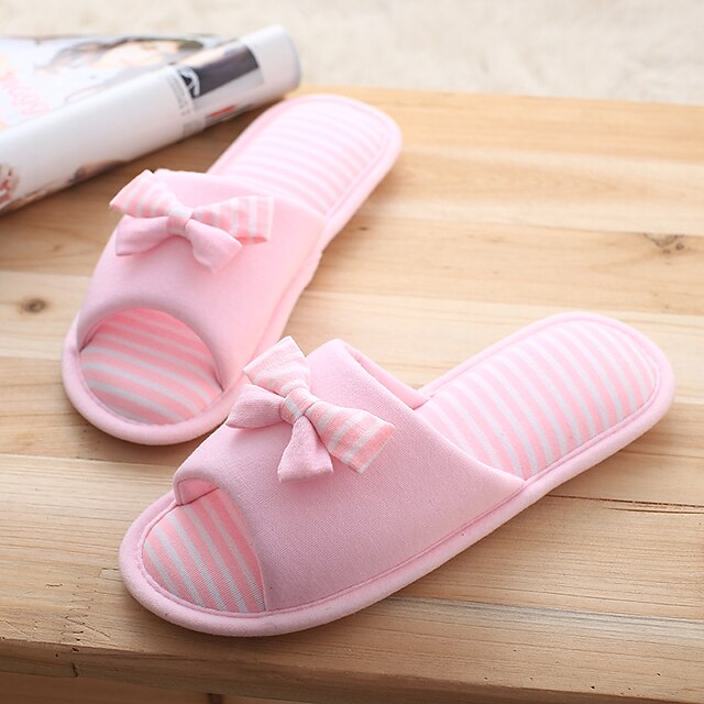  Kényelmes-Lapos-Női cipő-Papucs és papucs-Alkalmi-Pamut-Rózsaszín / Szürke