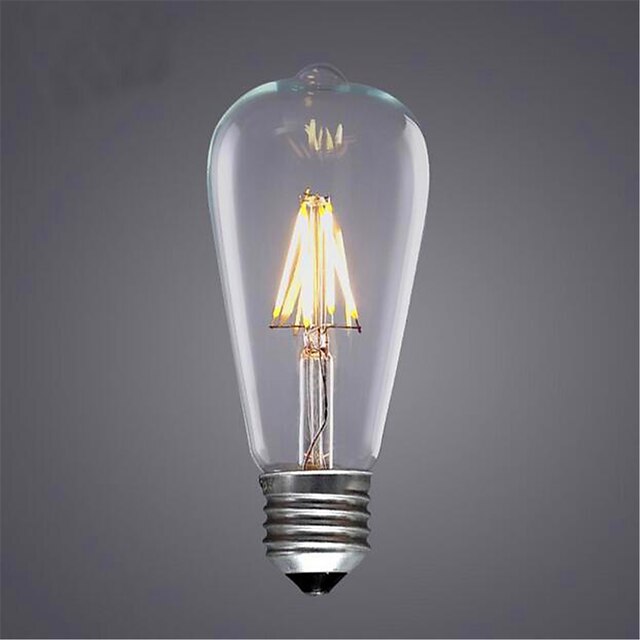  1pc 4 W LED-glødepærer 300-350 lm E26 / E27 ST64 4 LED perler COB Dekorativ Varm hvit Kjølig hvit 220-240 V / 1 stk. / RoHs