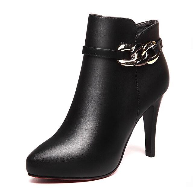  Mulheres Botas Botas de calcanhar de estilete Salto Agulha Sintético Outono / Inverno Vermelho / Preto