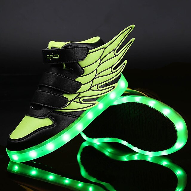  Unisex Schuhe Kunststoff PU Frühling Sommer Herbst Winter Neuheit Leuchtende LED-Schuhe Sneakers Walking Kombination Klettverschluss LED