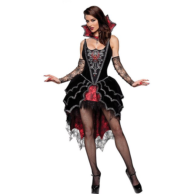  Gespenstische Braut Cosplay Kostüme Halloween Oktoberfest Fest / Feiertage Terylen Schwarz Karneval Kostüme Patchwork / Kleid / Mehre Accessoires / Kleid / Mehre Accessoires