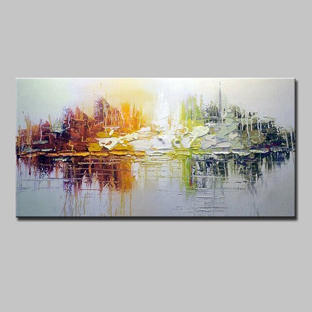  Oil Painting Hand Painted - Abstract Classic Traditional Modern With Stretched Frame / Stretched Canvas