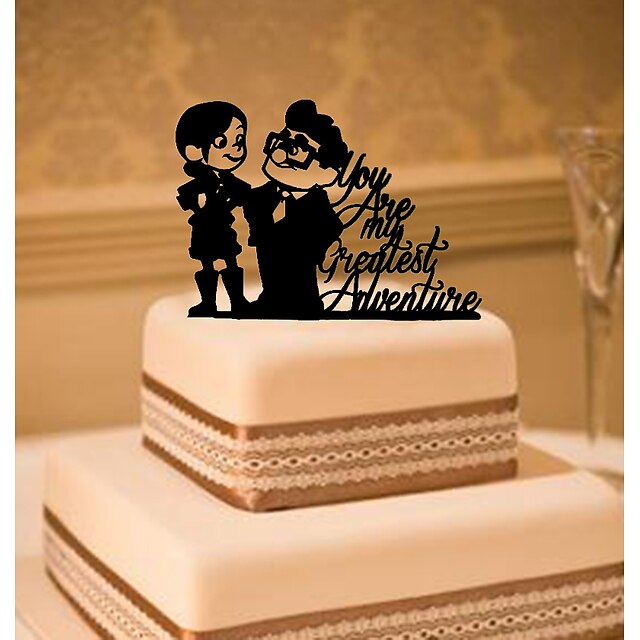  Tortenfiguren & Dekoration Klassisch Klassisches Paar Acryl Hochzeit mit Blume 1 pcs Geschenkbox
