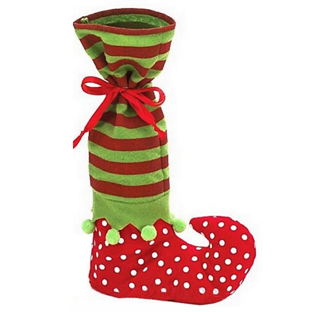  lindo papai noel suspensórios inicialização elf sapato calça saco do presente doces para o Natal decoração