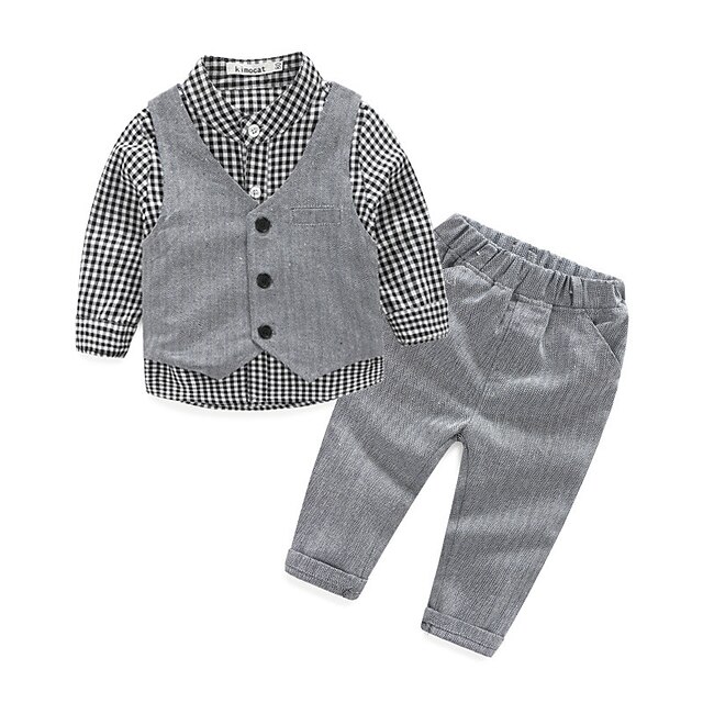 

Boys' Solid Colored Long Sleeve Clothing Set