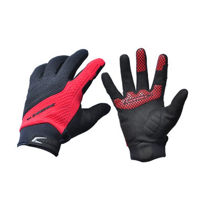  Bike Gloves / Cycling Gloves Breathable Shockproof Stretchy Anti-skidding Sports Gloves Black / Red for Cycling / Bike