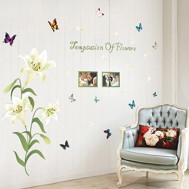  Blumen Wand-Sticker Flugzeug-Wand Sticker Dekorative Wand Sticker,PVC Stoff Waschbar / Abziehbar Haus Dekoration Wandtattoo