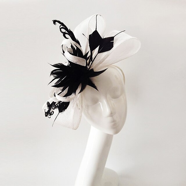  Hør / Fjer fascinators med 1 Bryllup / Speciel Lejlighed / Hesterace Medaljon