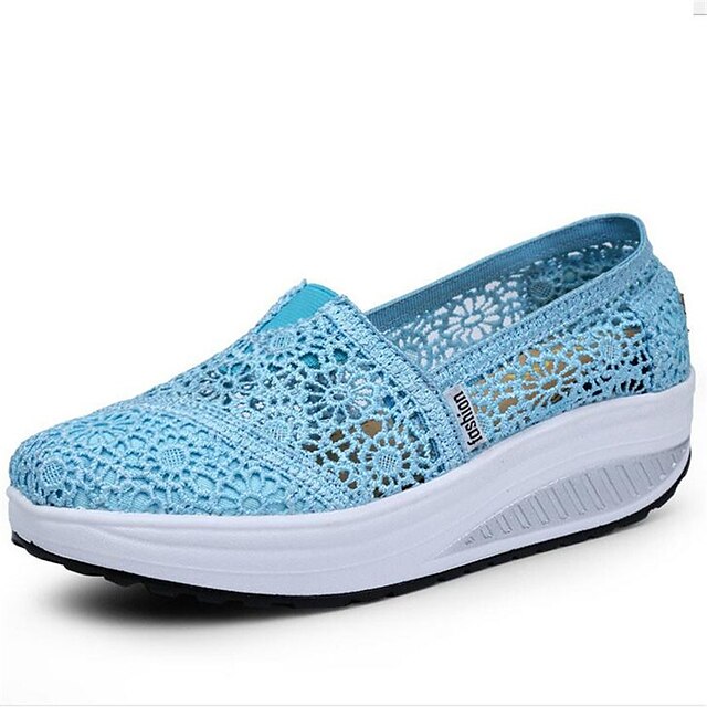  Da donna-Mocassini e Slip-Ons-Tempo libero CasualPlateau Polacche-Sintetico-Nero Blu Rosa Grigio Beige