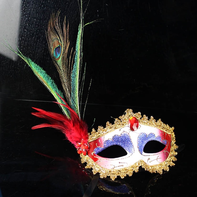  pauwenveer pluim masker partij bal maskerade maskers Italiaanse Prinses van Venetië masker vrouw dame bruiloft decoratie