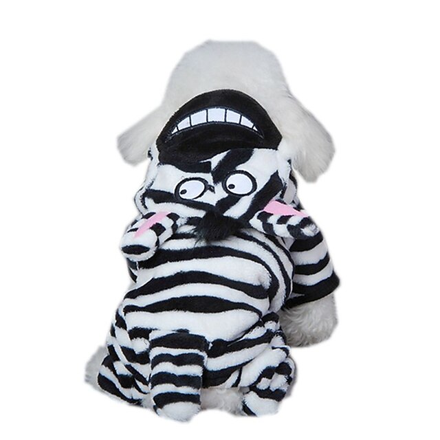  Cat Dog Costume Jumpsuit Dog Clothes Animal White / Black Corduroy Costume For Spring &  Fall Winter Men's Women's Cosplay