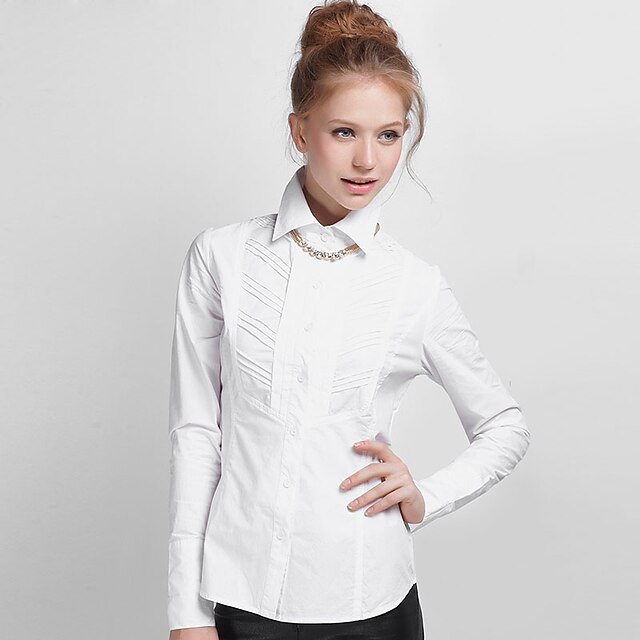  NAKED ZEBRA® Dame Krave Langt Ærme Shirt & bluse Ivory-WT3509