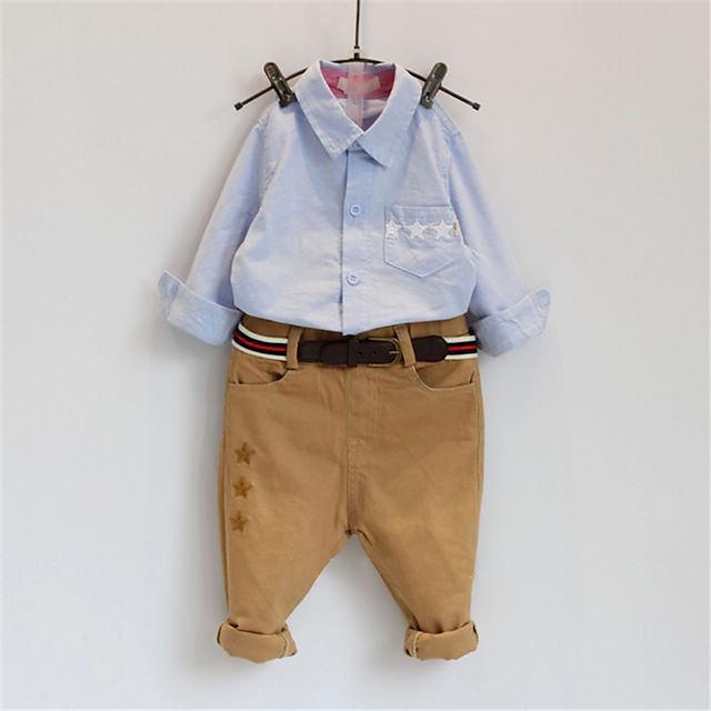 

KIMOCAT Boy's Daily Solid Clothing SetCotton Spring / Fall Blue-tz841